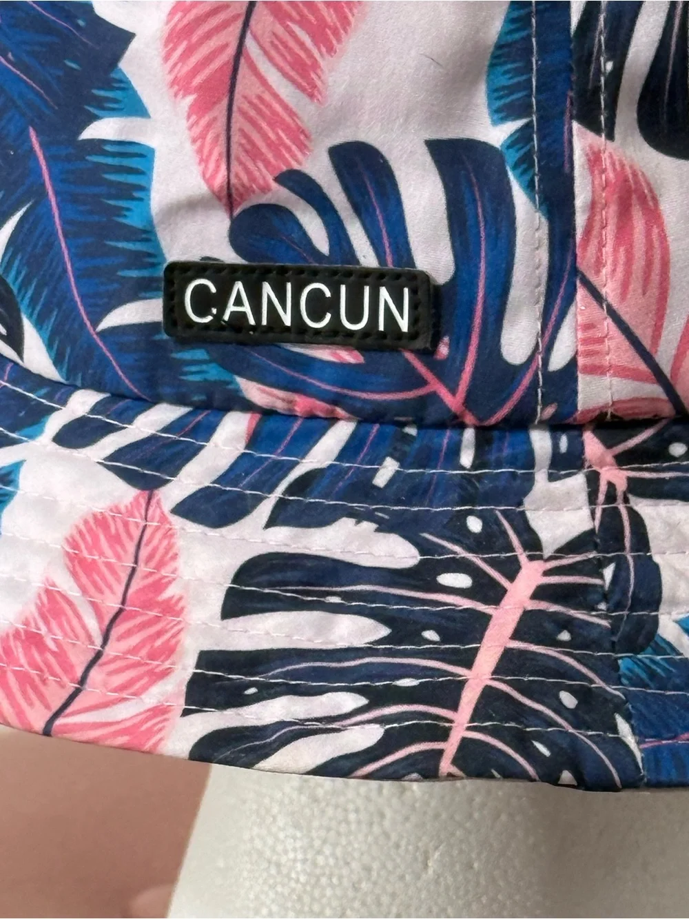 Robin Ruth Blue & Pink Tropical Leaf Bucket Hat Cancun